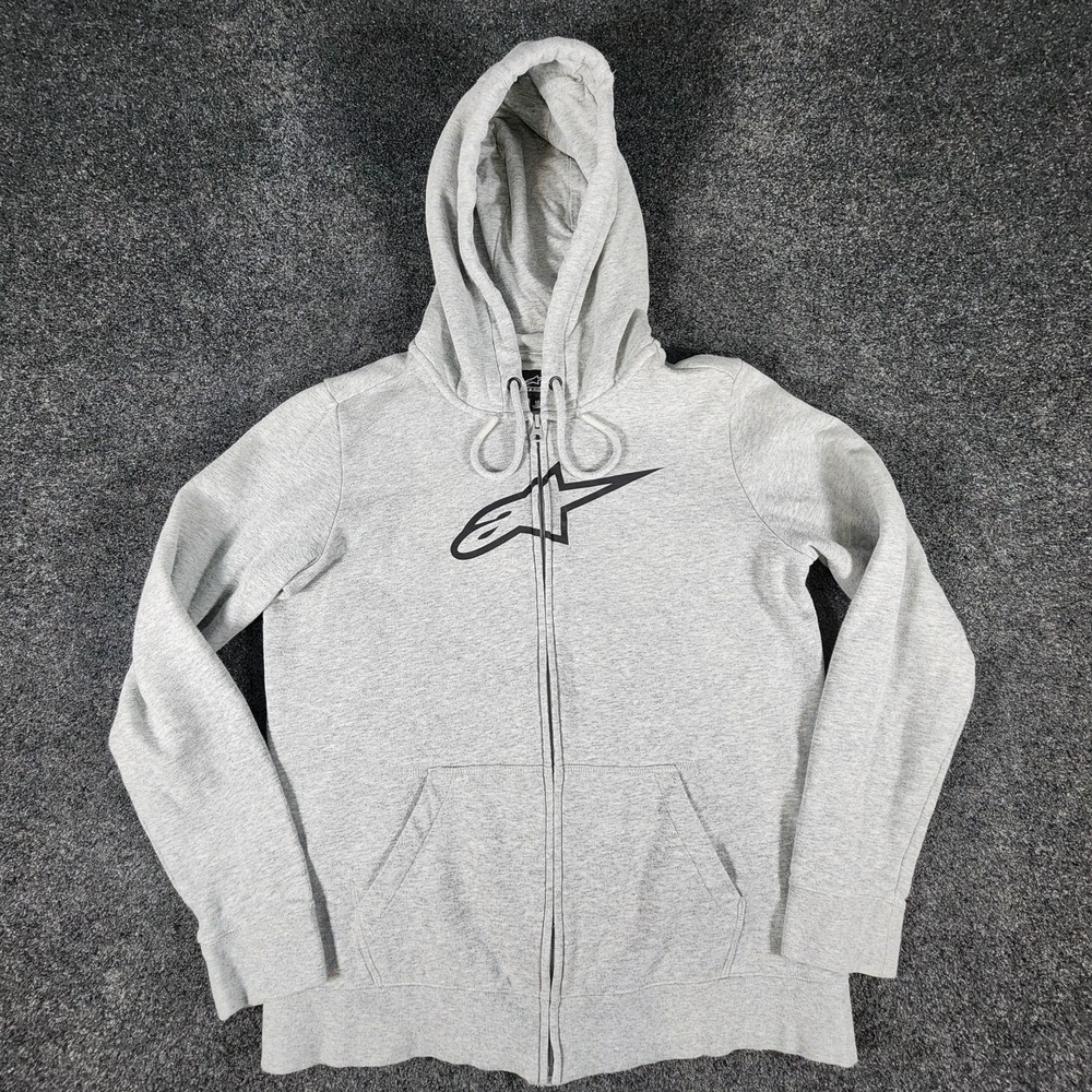 Alpinestars Full Zip Hoodie Women's Medium Gray Motorcycle Theme Warm